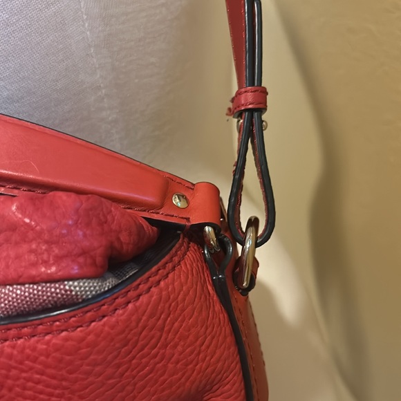 AUTHENTIC BURBERRY MEDIUM ASHBY LEATHER HOBO BAG -red - Picture 5 of 14